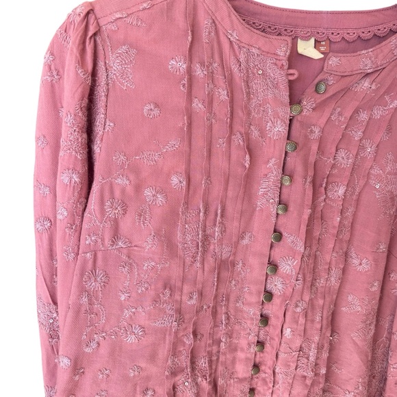 Anthropologie Pilcro Jolie Pintucked Blouse - Picture 10 of 13